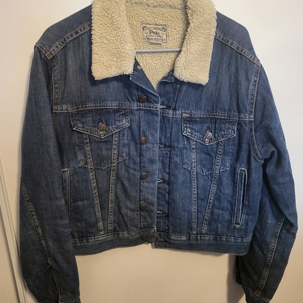 Polo by Ralph Lauren Blue Denim Jacket with Cream Collar
